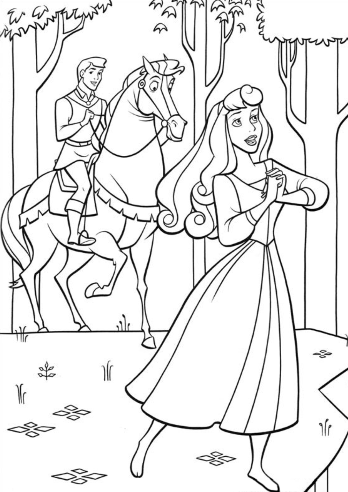 Desenho para Colorir Bela Adormecida