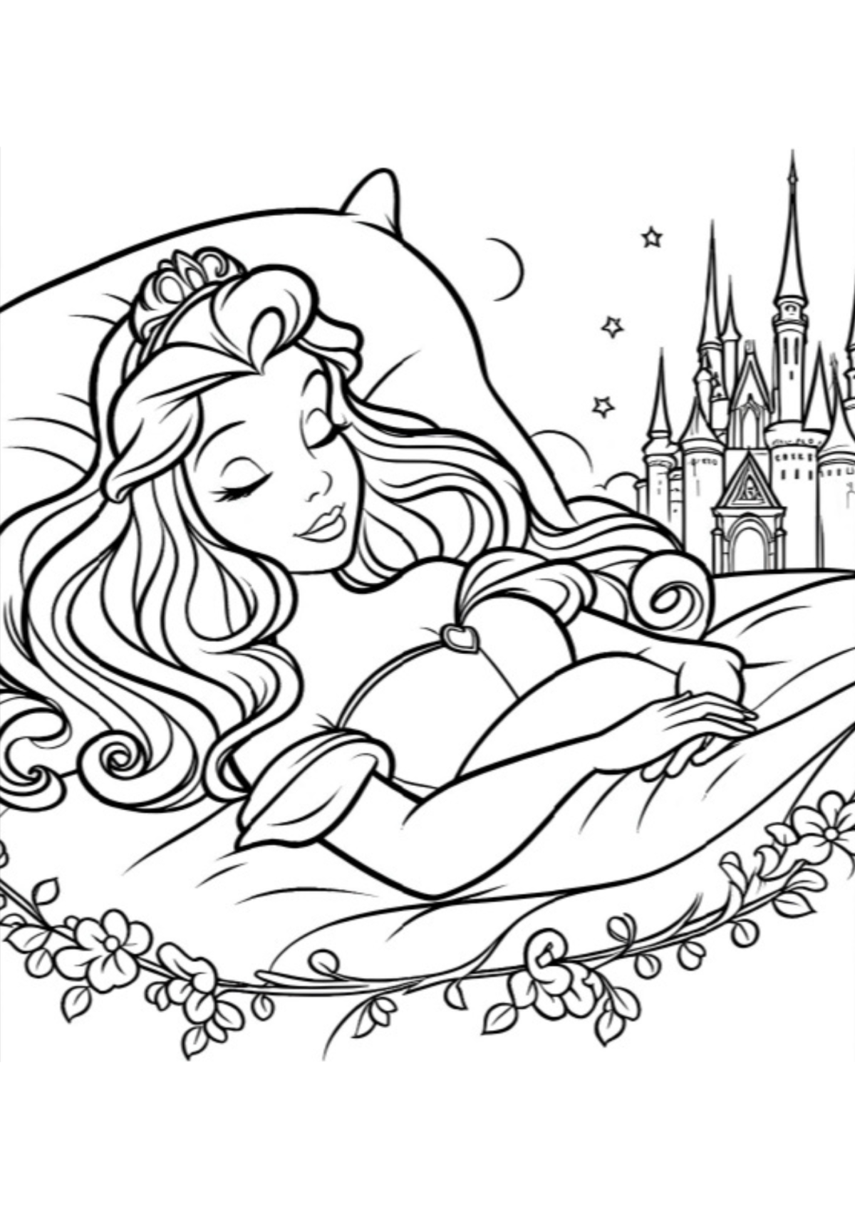 Desenho para Colorir Bela Adormecida