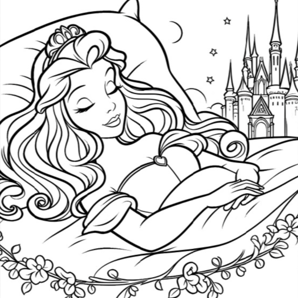 Desenho para Colorir Bela Adormecida
