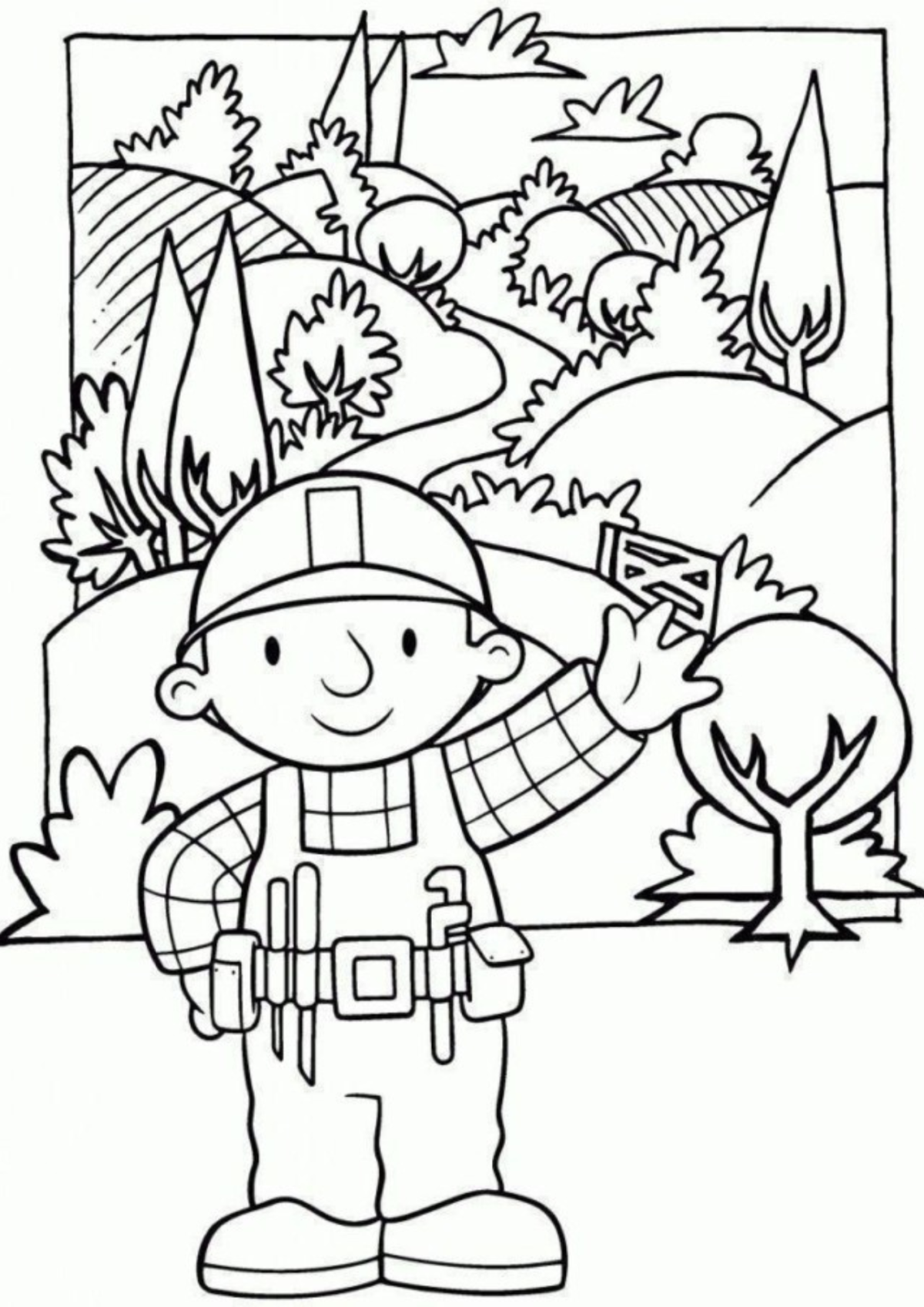 Desenho para Colorir Bob, o Construtor