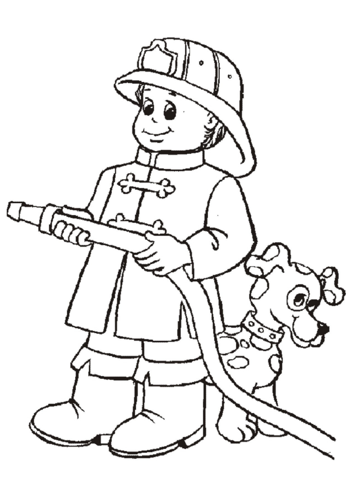Desenho para Colorir Bombeiro