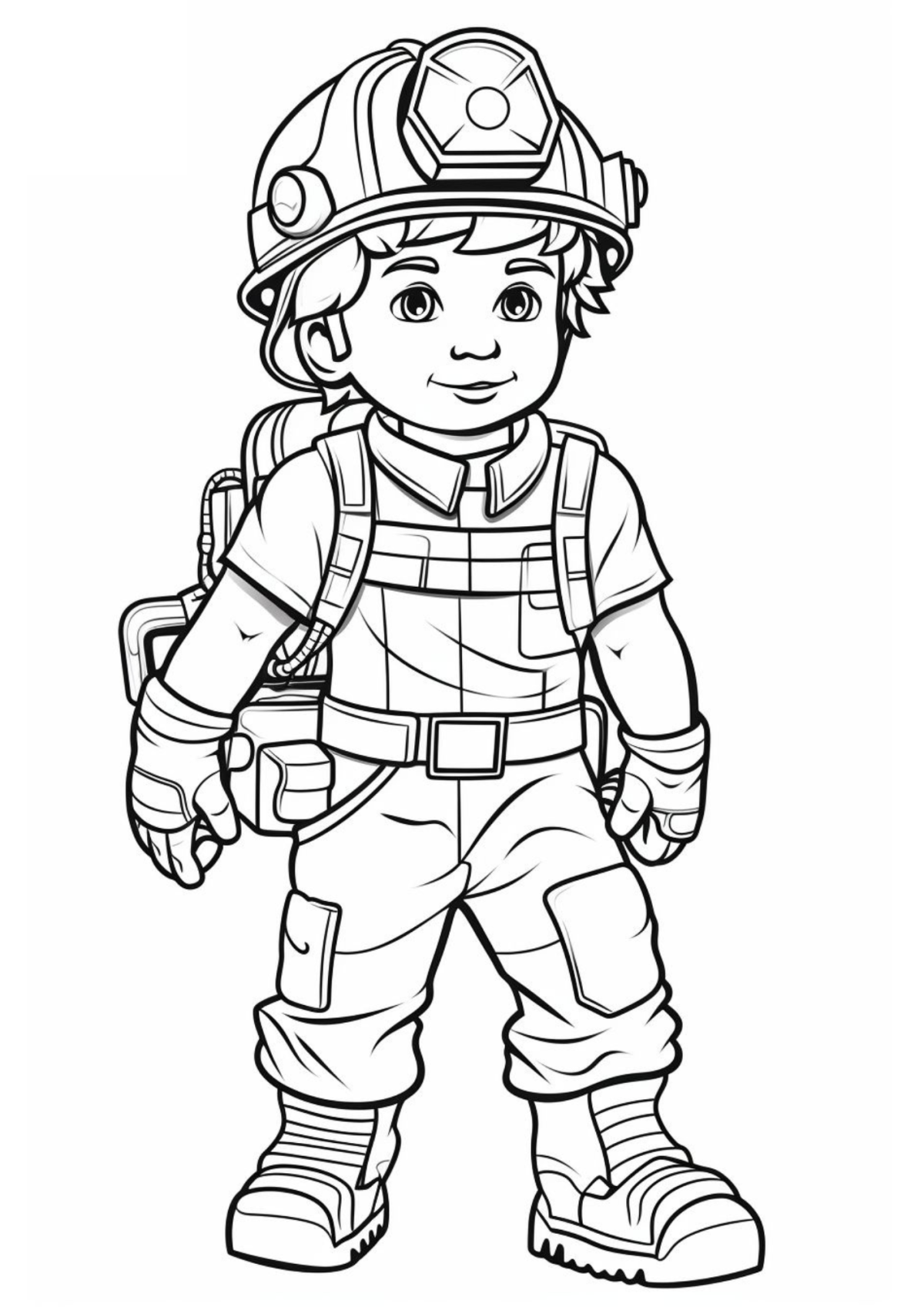Desenho para Colorir Bombeiro