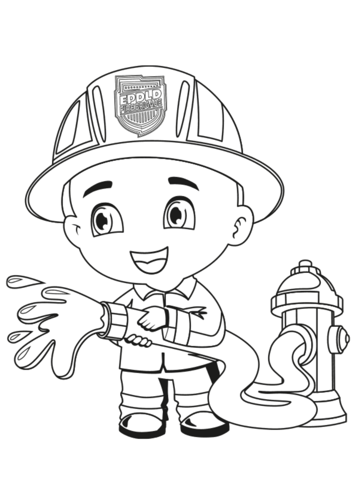Desenho para Colorir Bombeiro