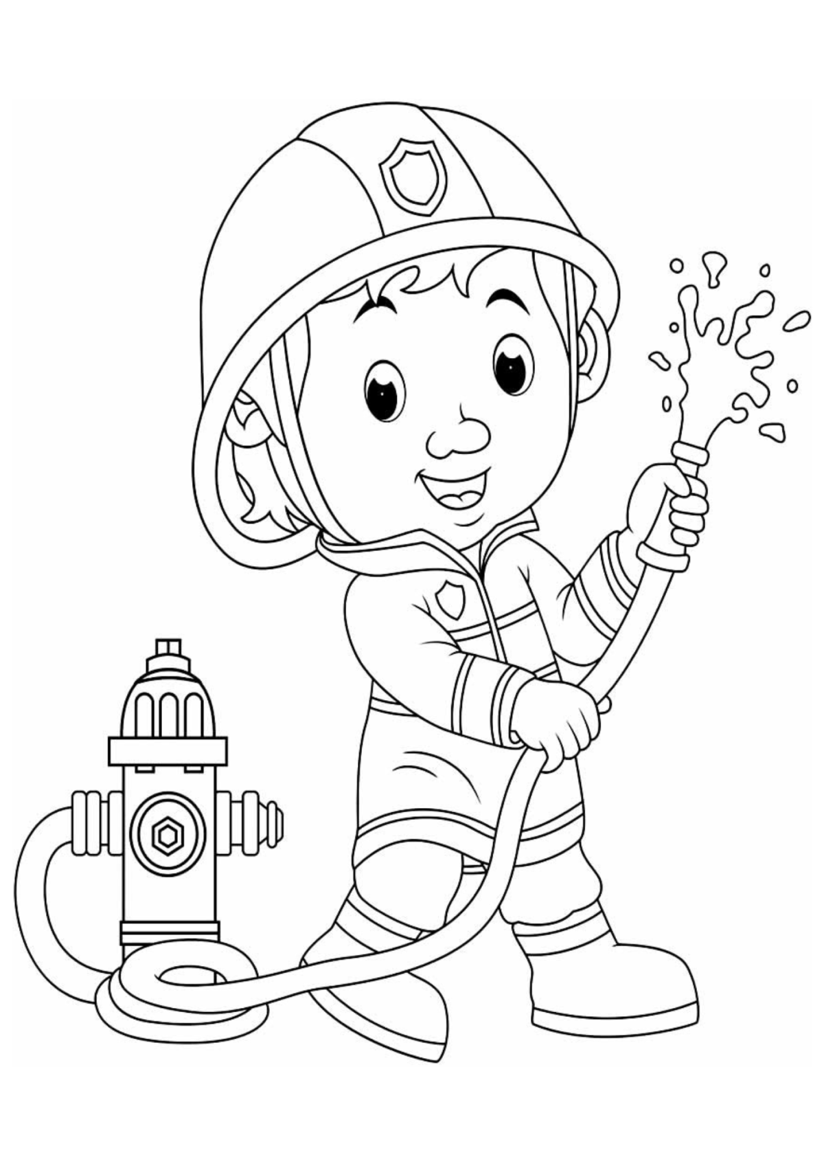 Desenho para Colorir Bombeiro