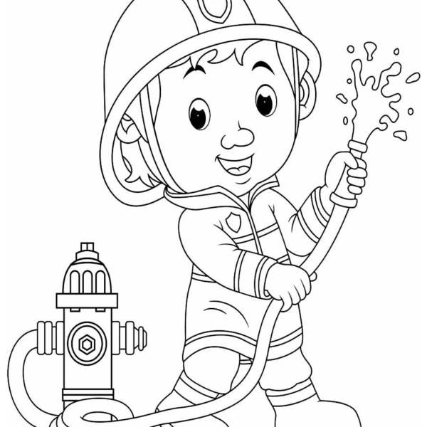 Desenho para Colorir Bombeiro