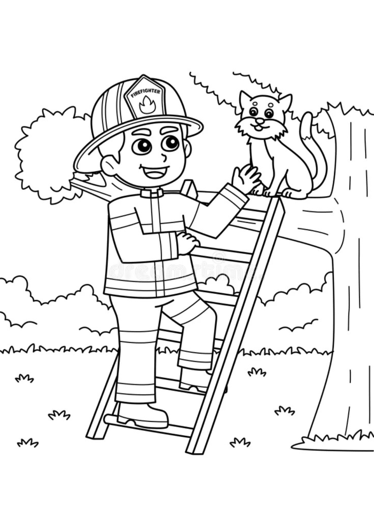 Desenho para Colorir Bombeiro
