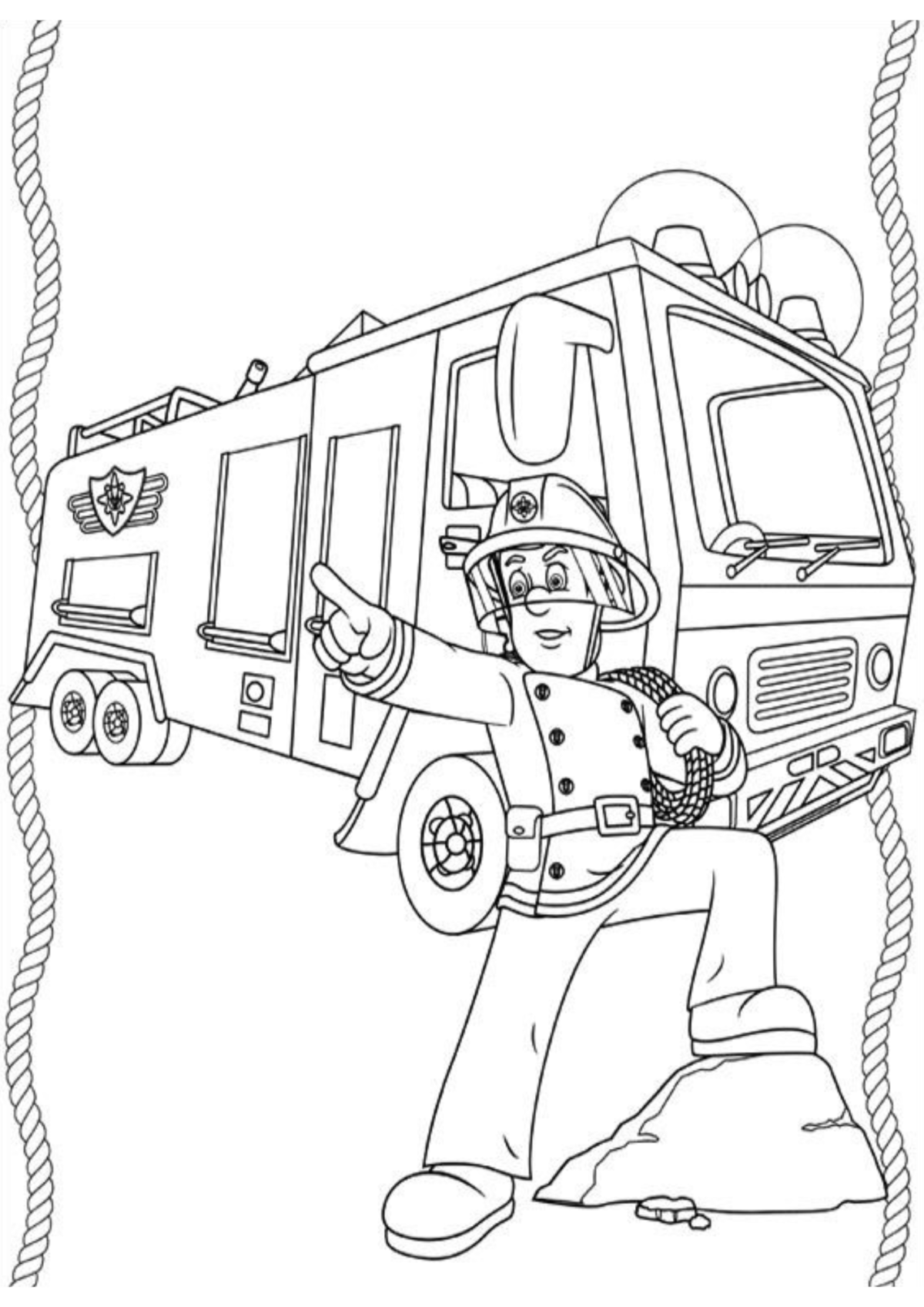 Desenho para Colorir Bombeiro
