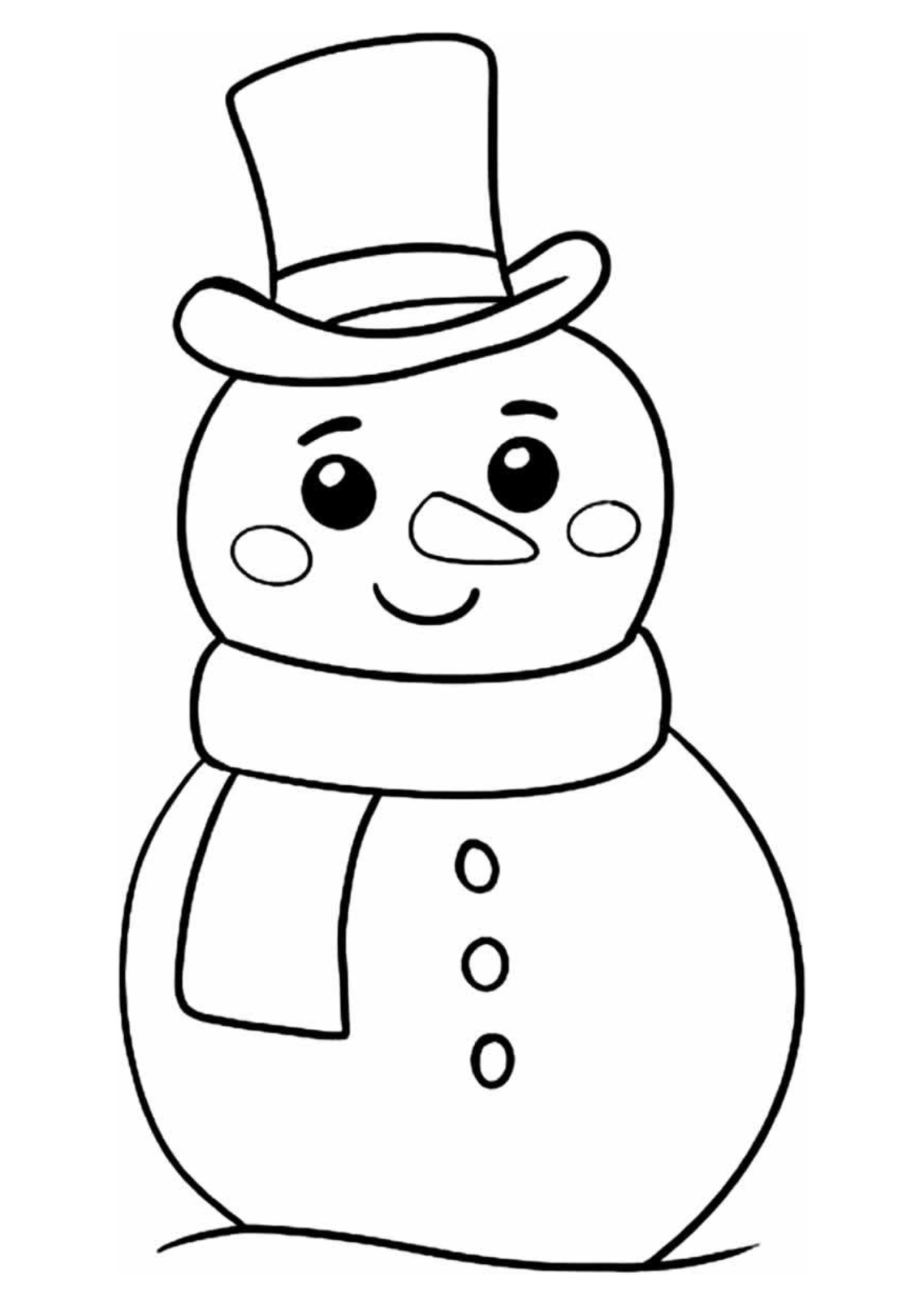 Desenho para Colorir Boneco de Neve