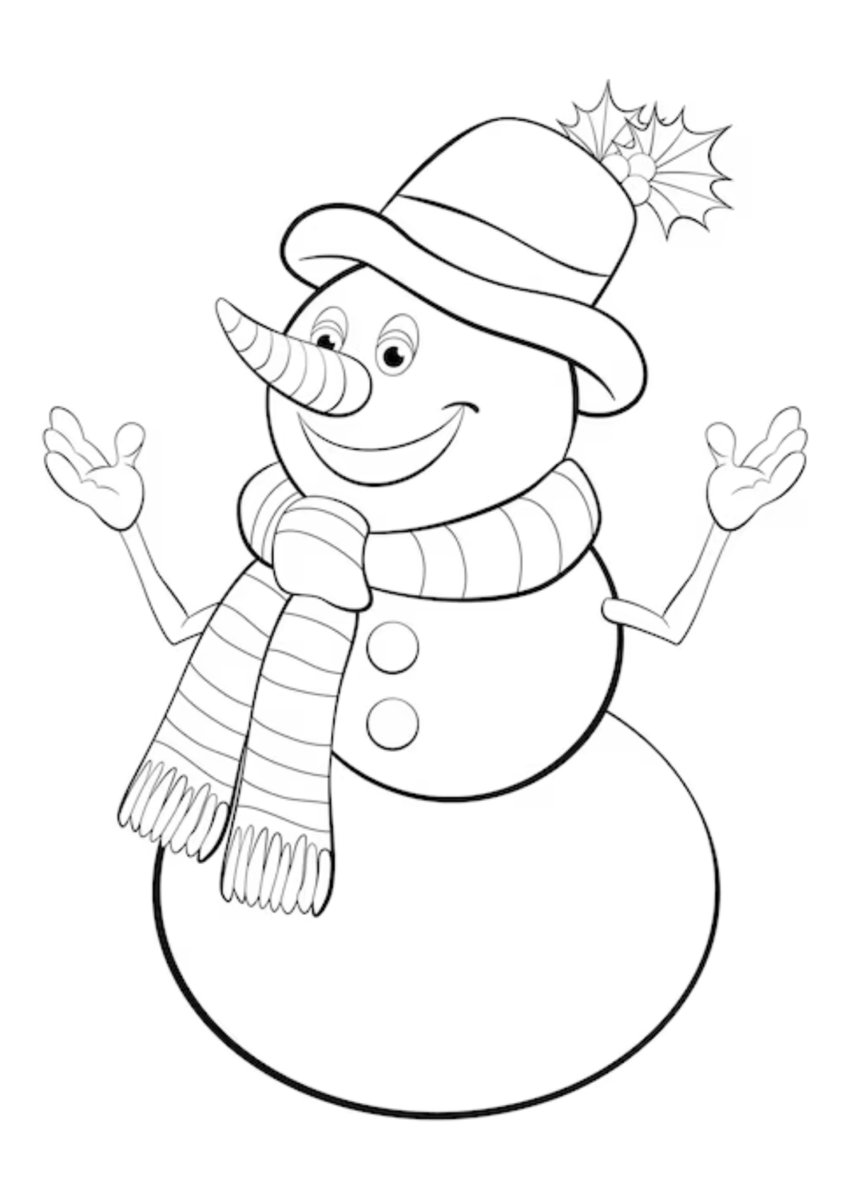 Desenho para Colorir Boneco de Neve