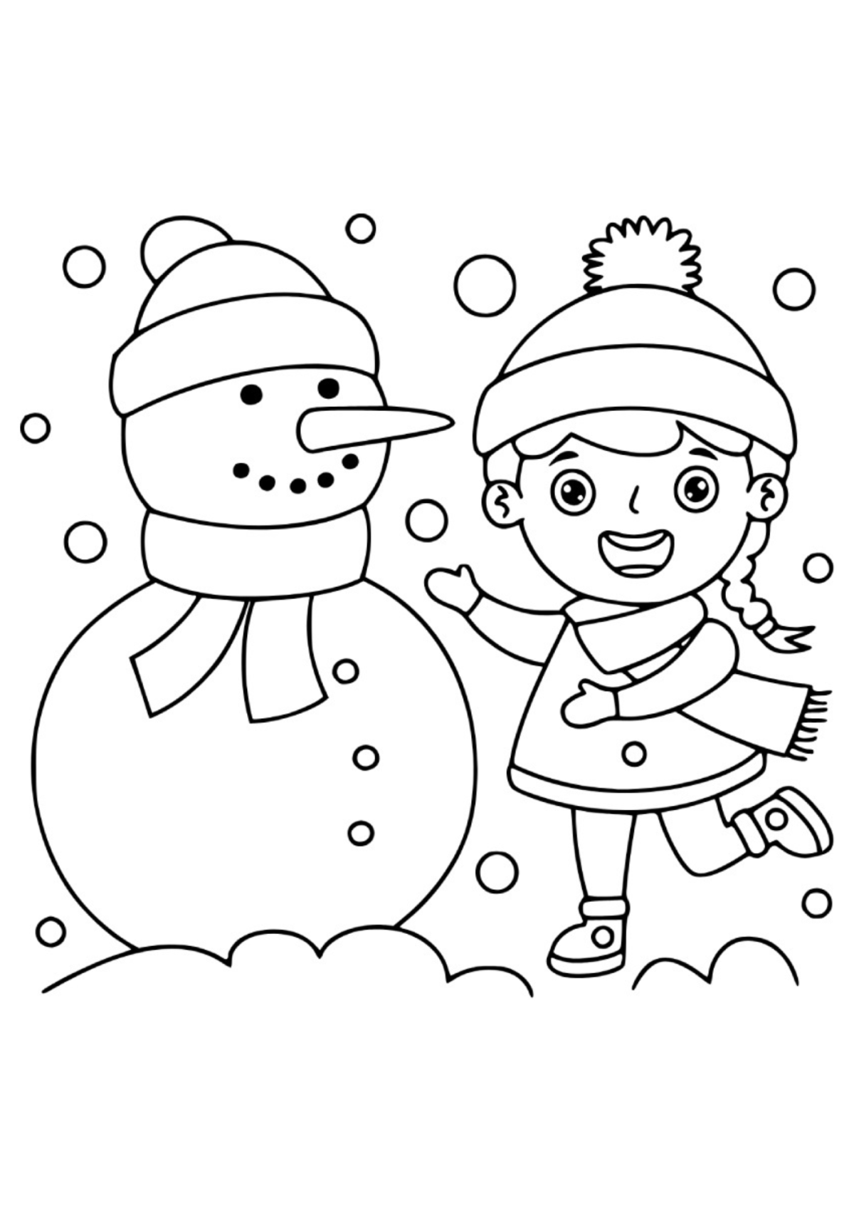 Desenho para Colorir Boneco de Neve