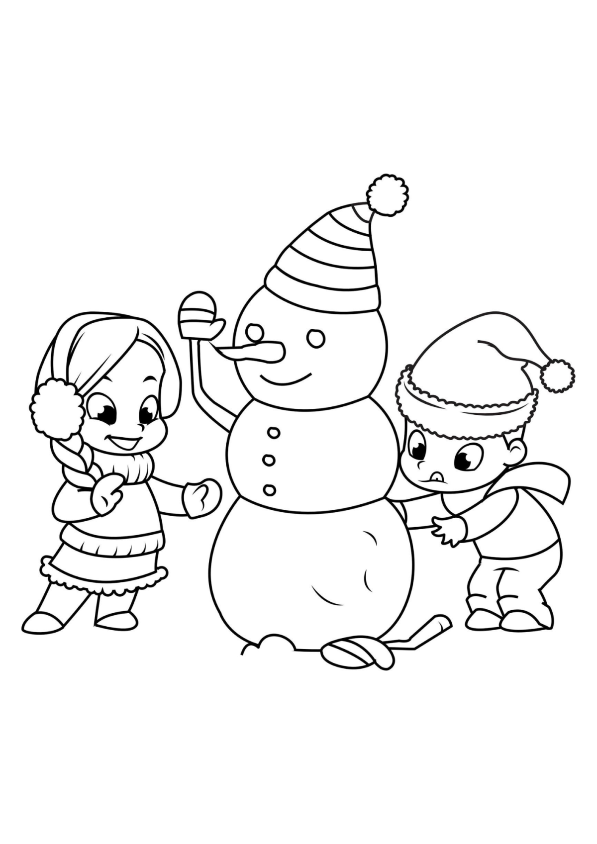 Desenho para Colorir Boneco de Neve