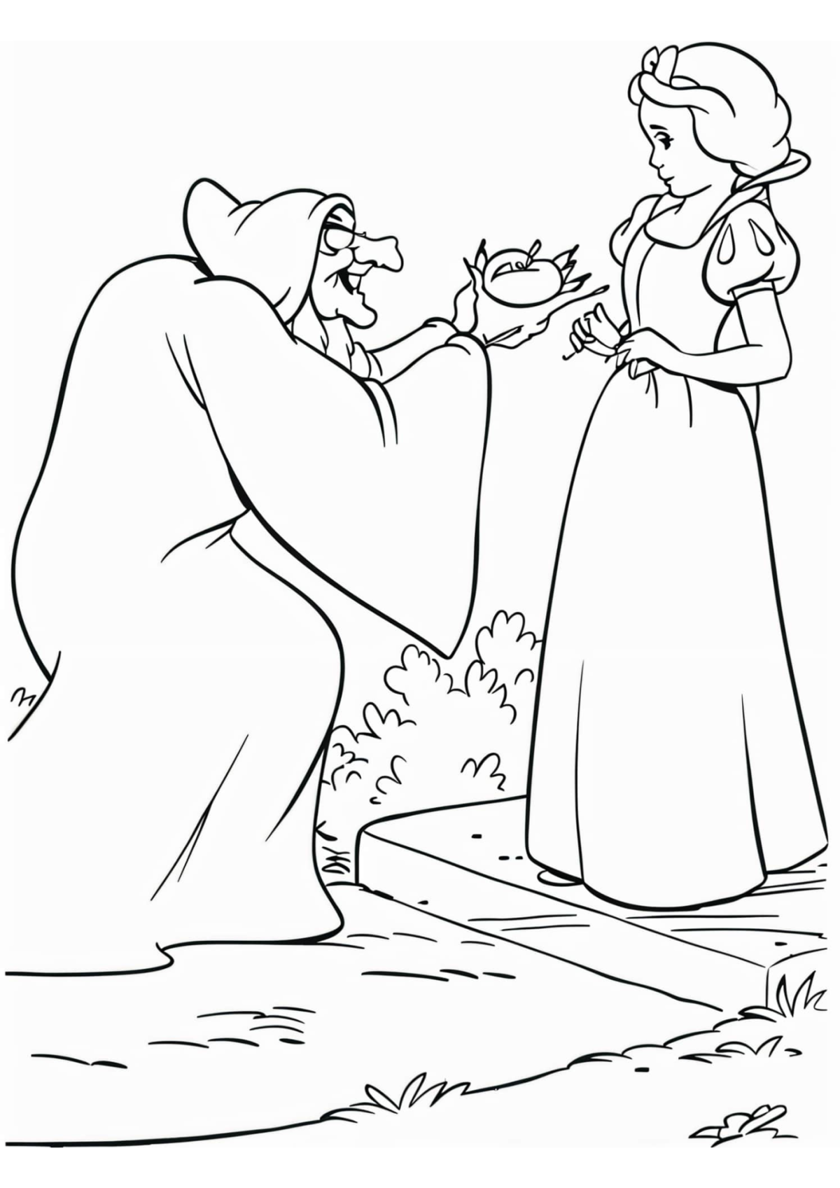 Desenho para Colorir Branca de Neve