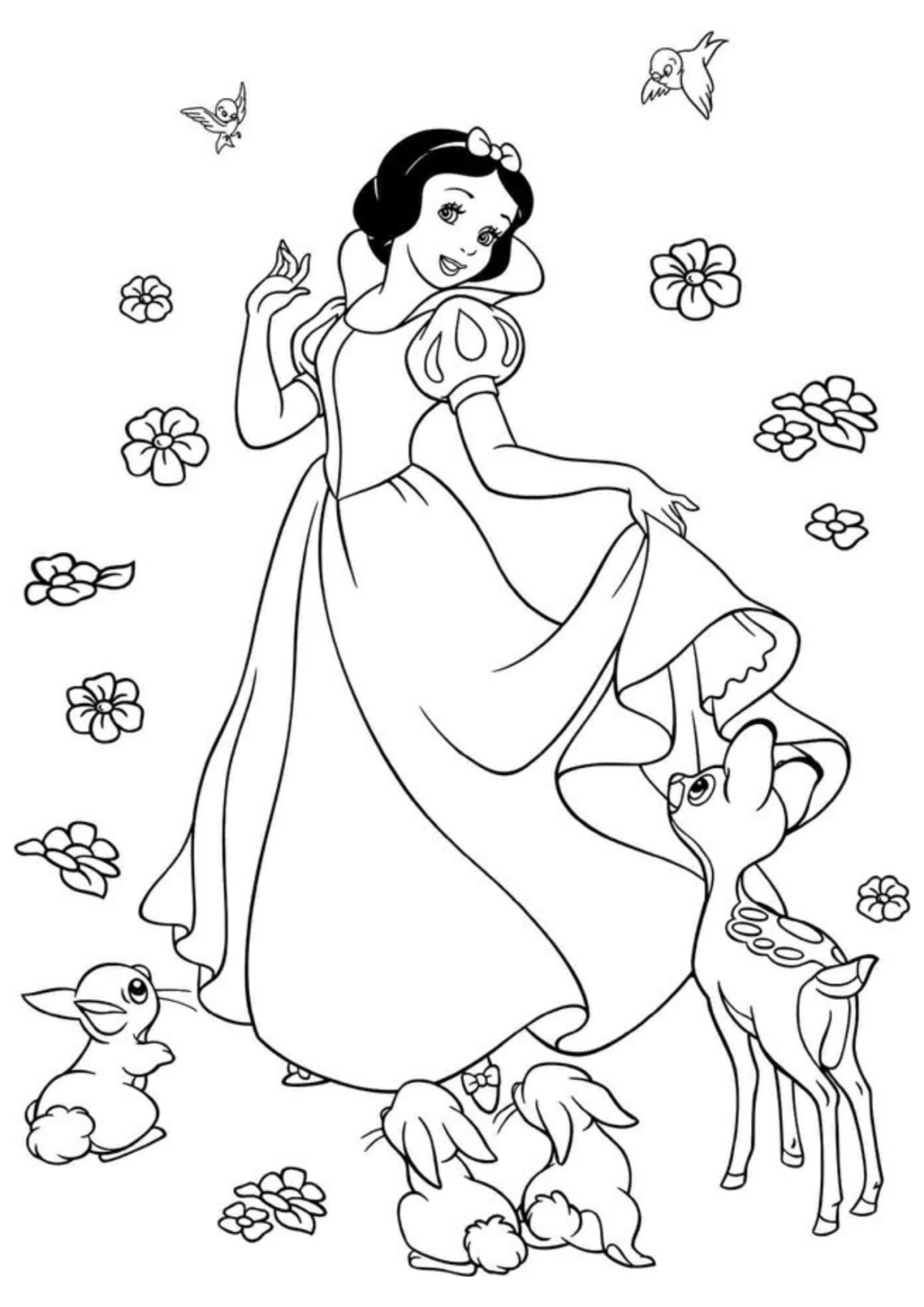 Desenho para Colorir Branca de Neve