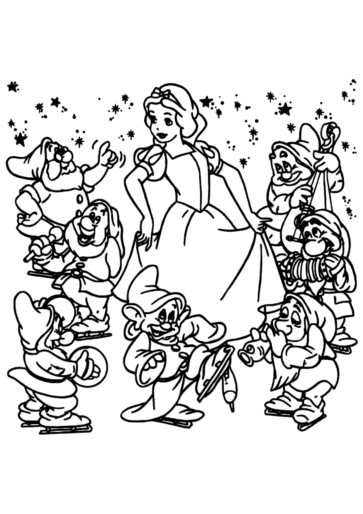 Desenho para Colorir Branca de Neve