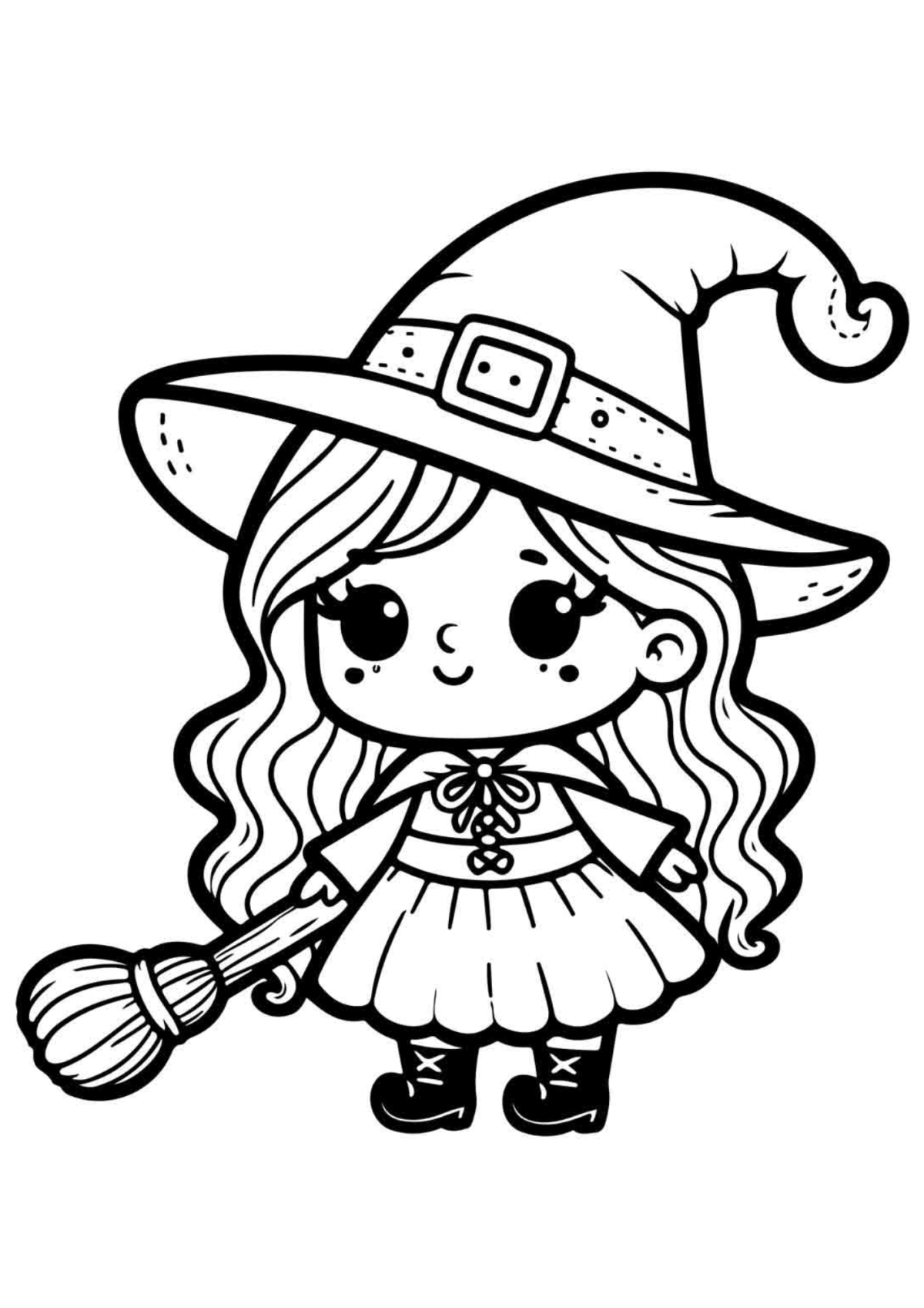 Desenho para Colorir Bruxa