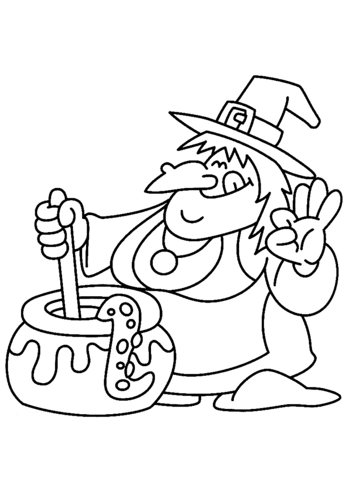 Desenho para Colorir Bruxa