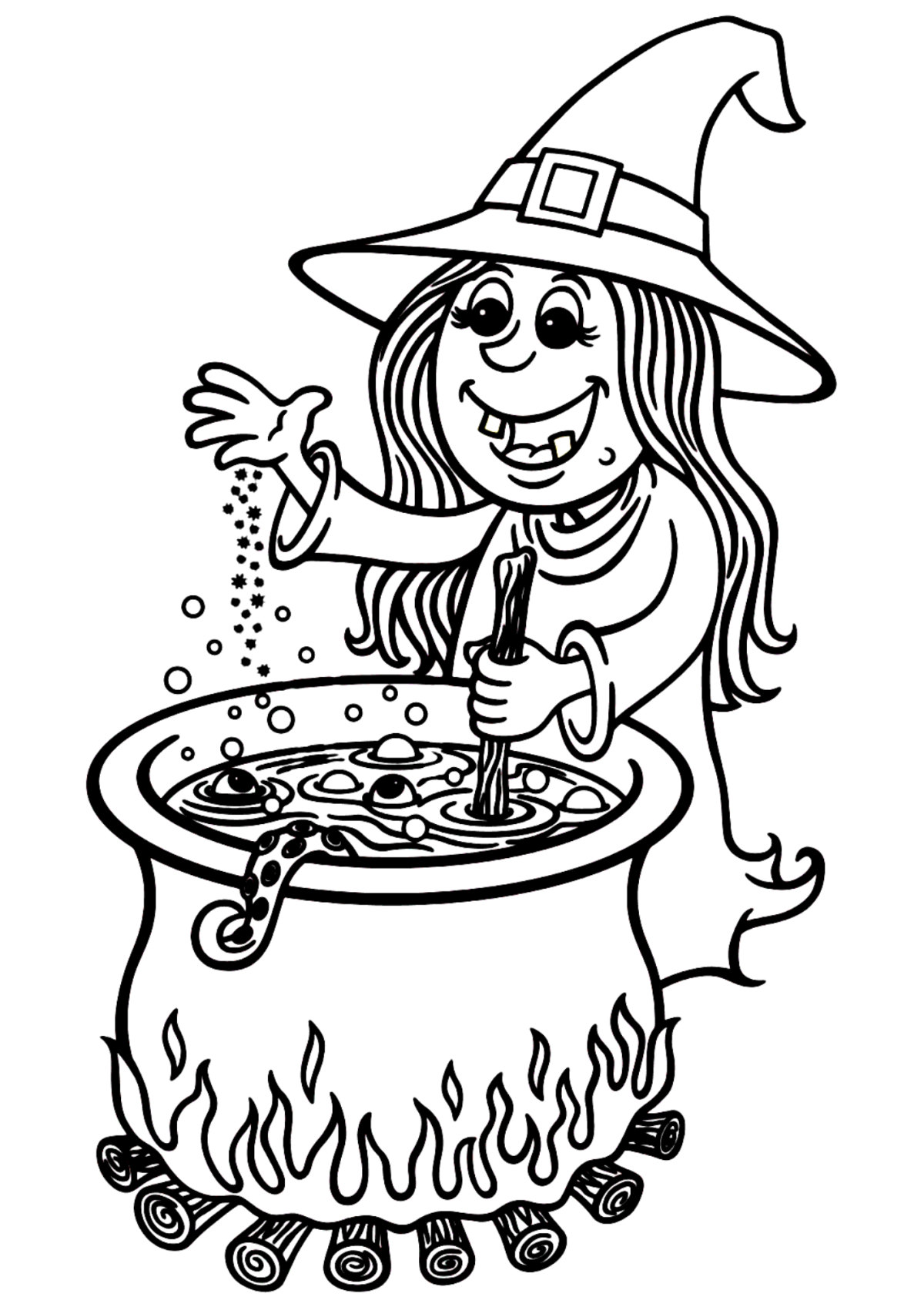 Desenho para Colorir Bruxa