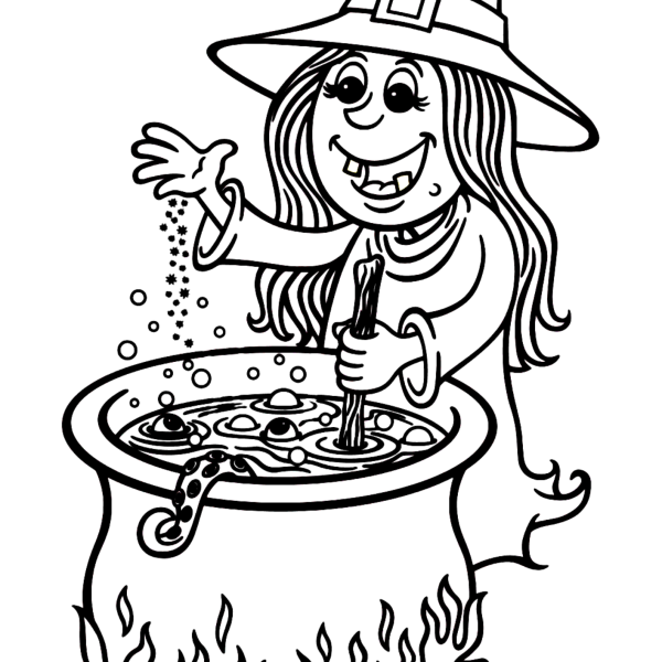Desenho para Colorir Bruxa
