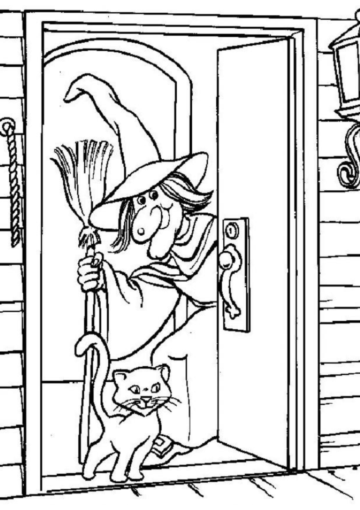 Desenho para Colorir Bruxa