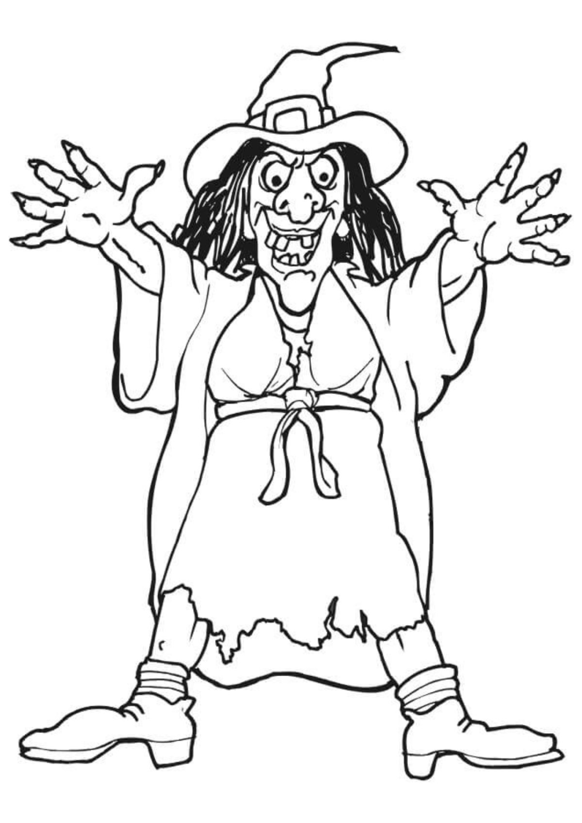 Desenho para Colorir Bruxa