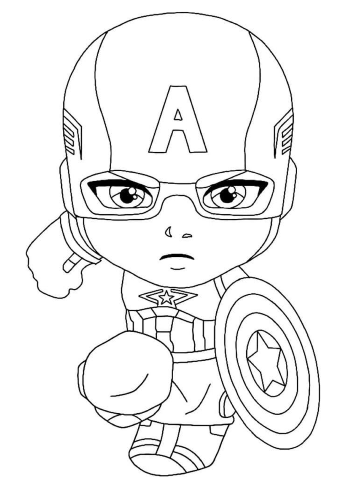 Desenho para Colorir Capitão América