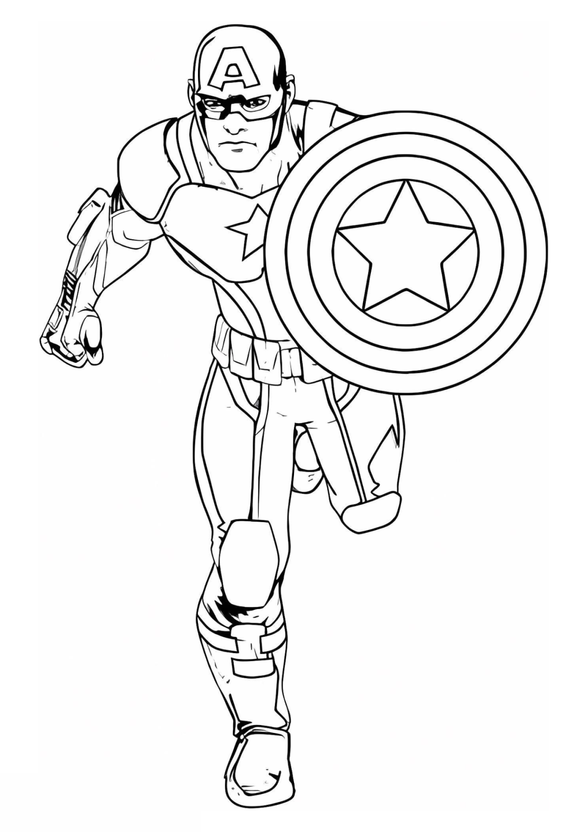 Desenho para Colorir Capitão América