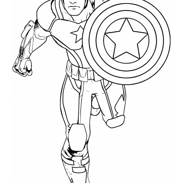 Desenho para Colorir Capitão América