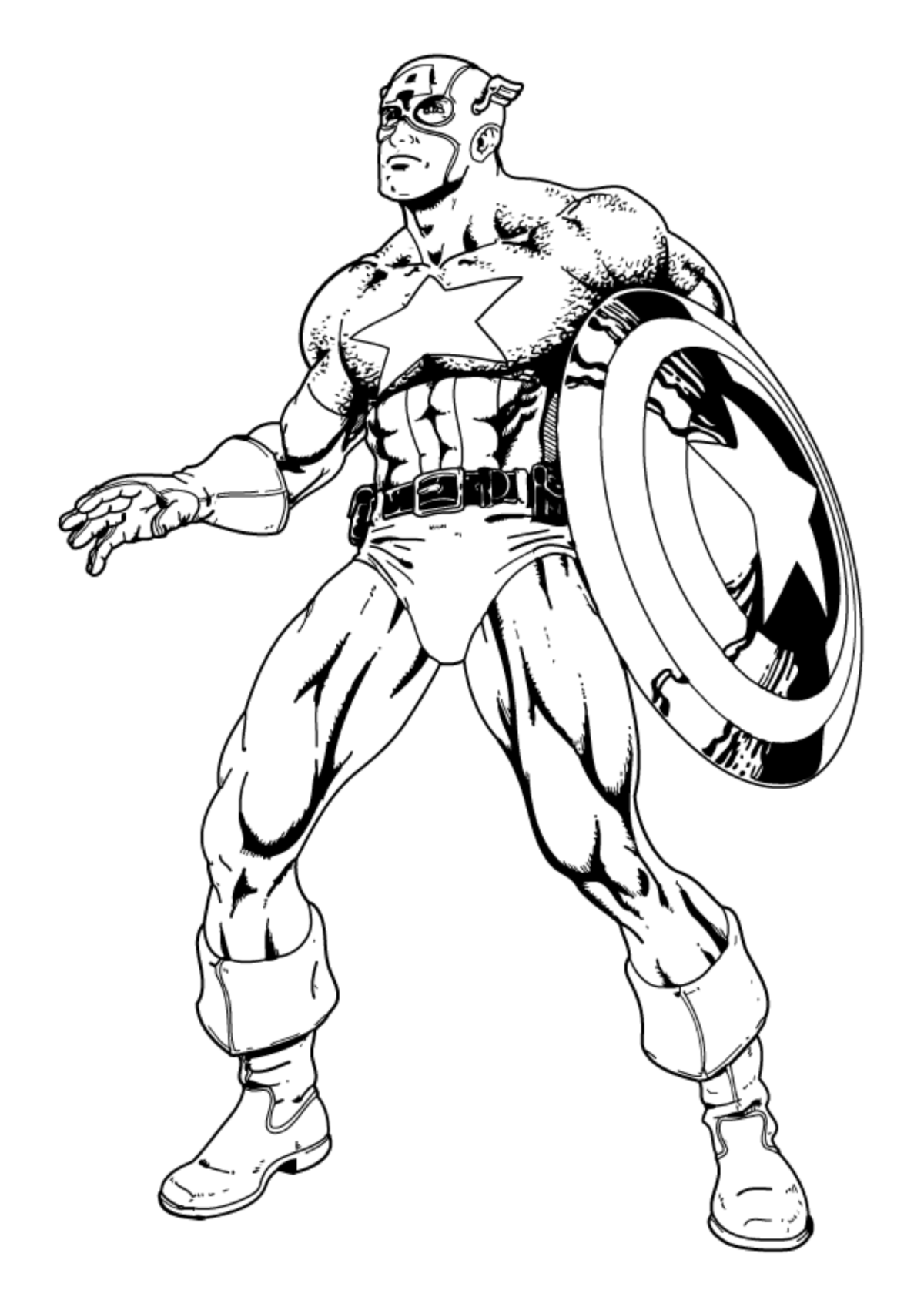 Desenho para Colorir Capitão América