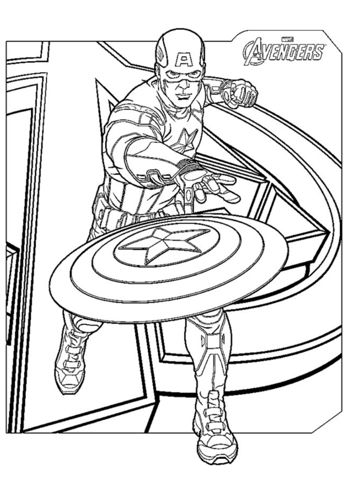 Desenho para Colorir Capitão América