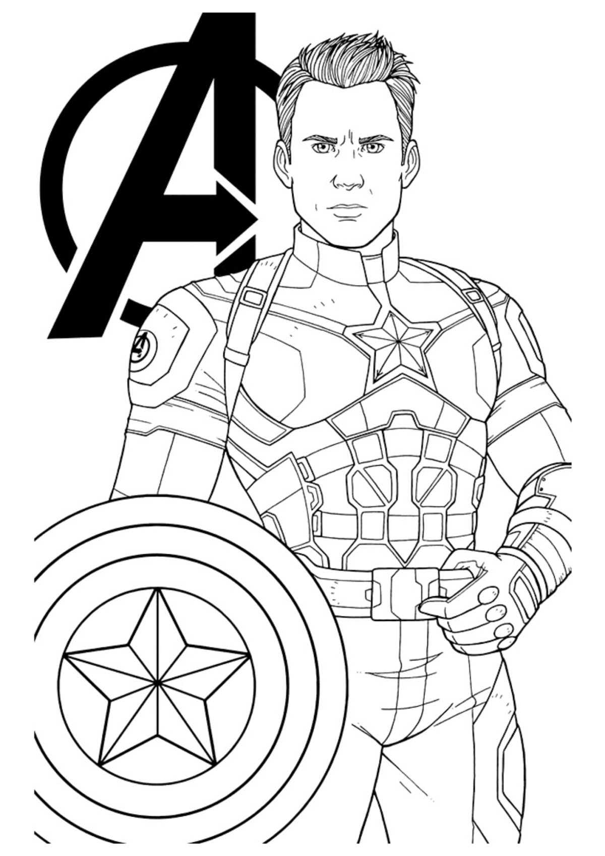 Desenho para Colorir Capitão América