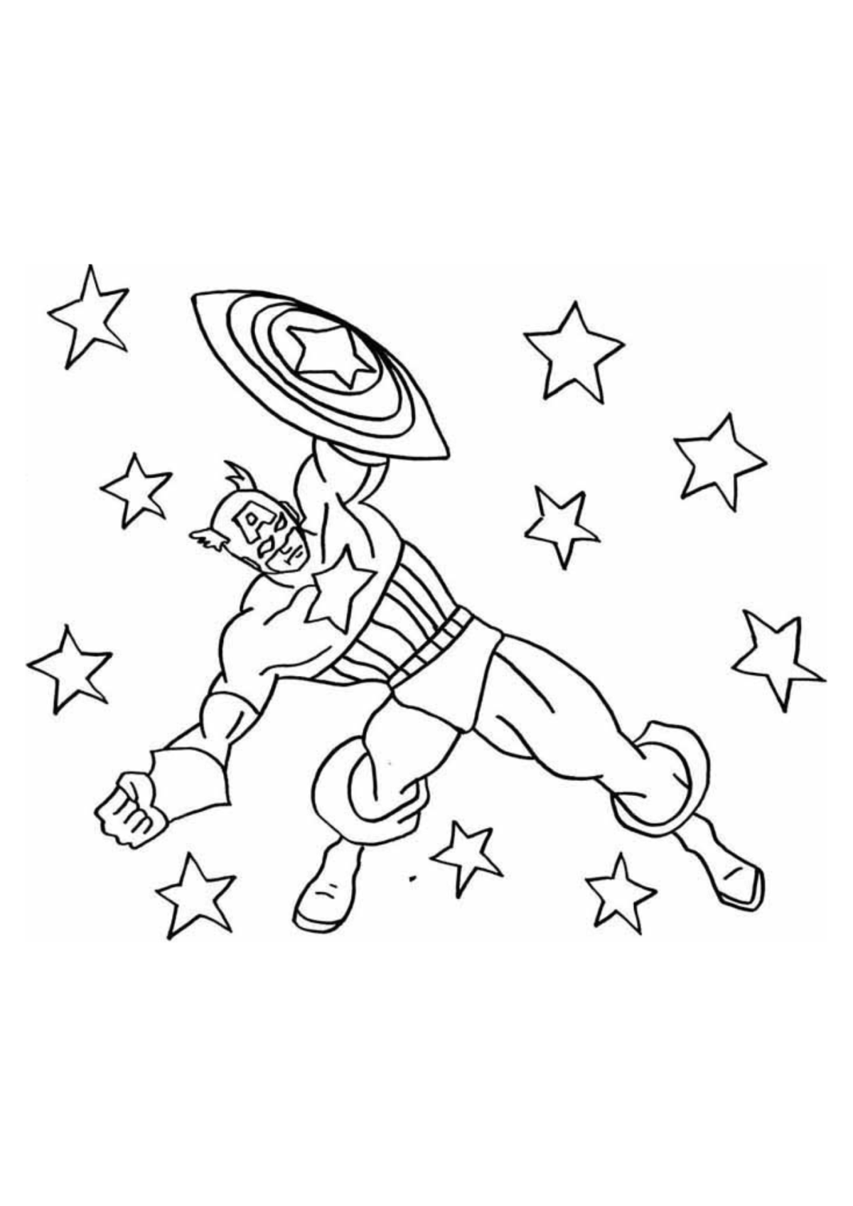 Desenho para Colorir Capitão América