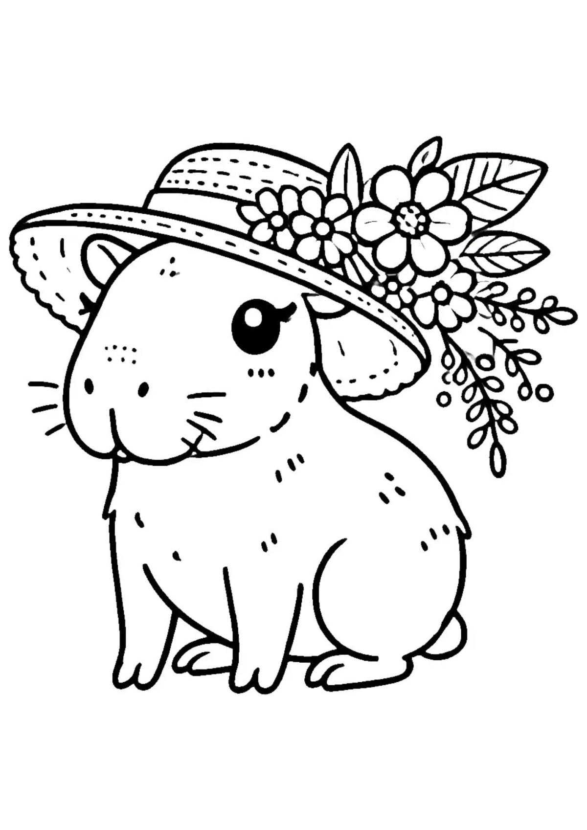 Desenho para Colorir Capivara