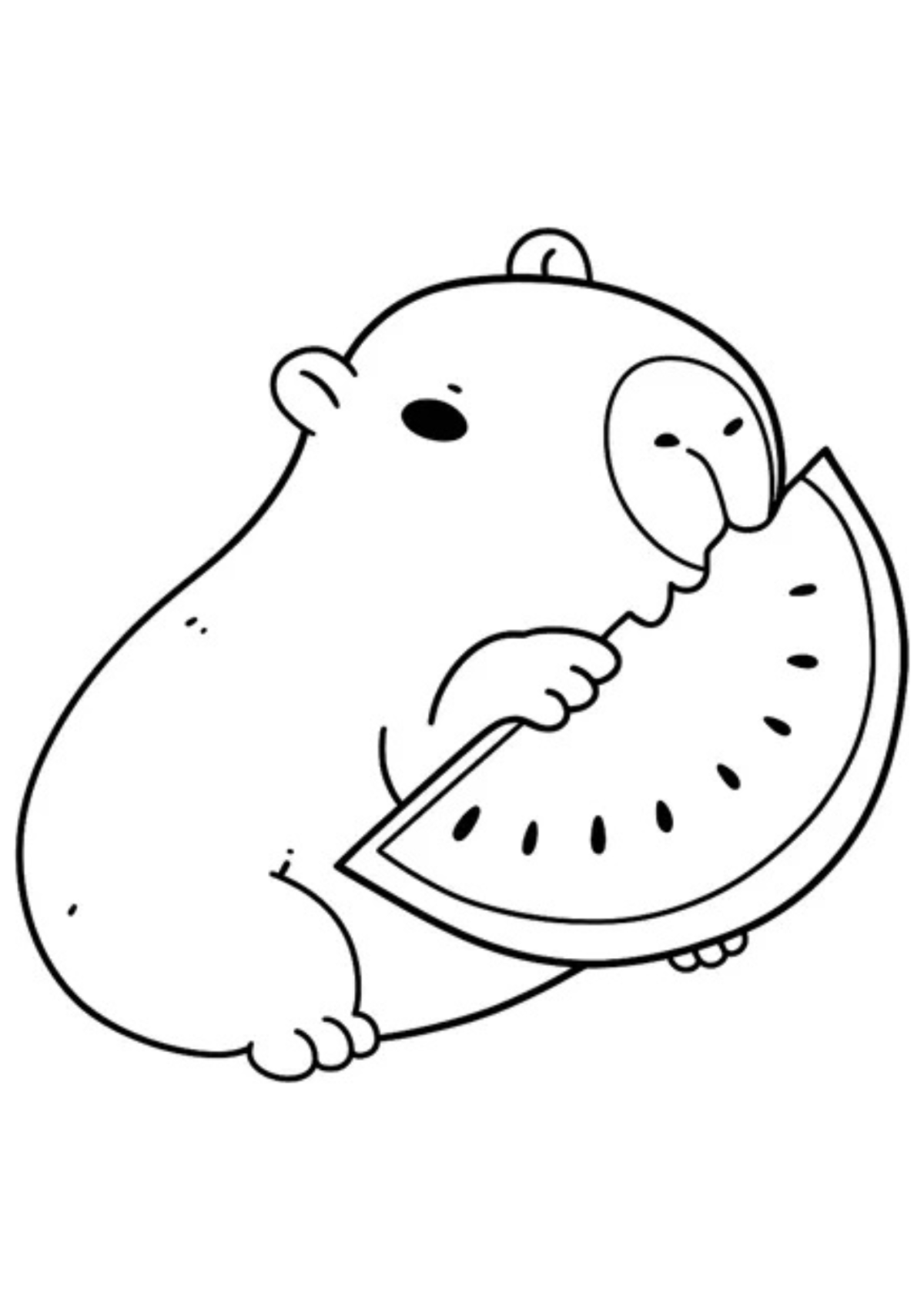 Desenho para Colorir Capivara