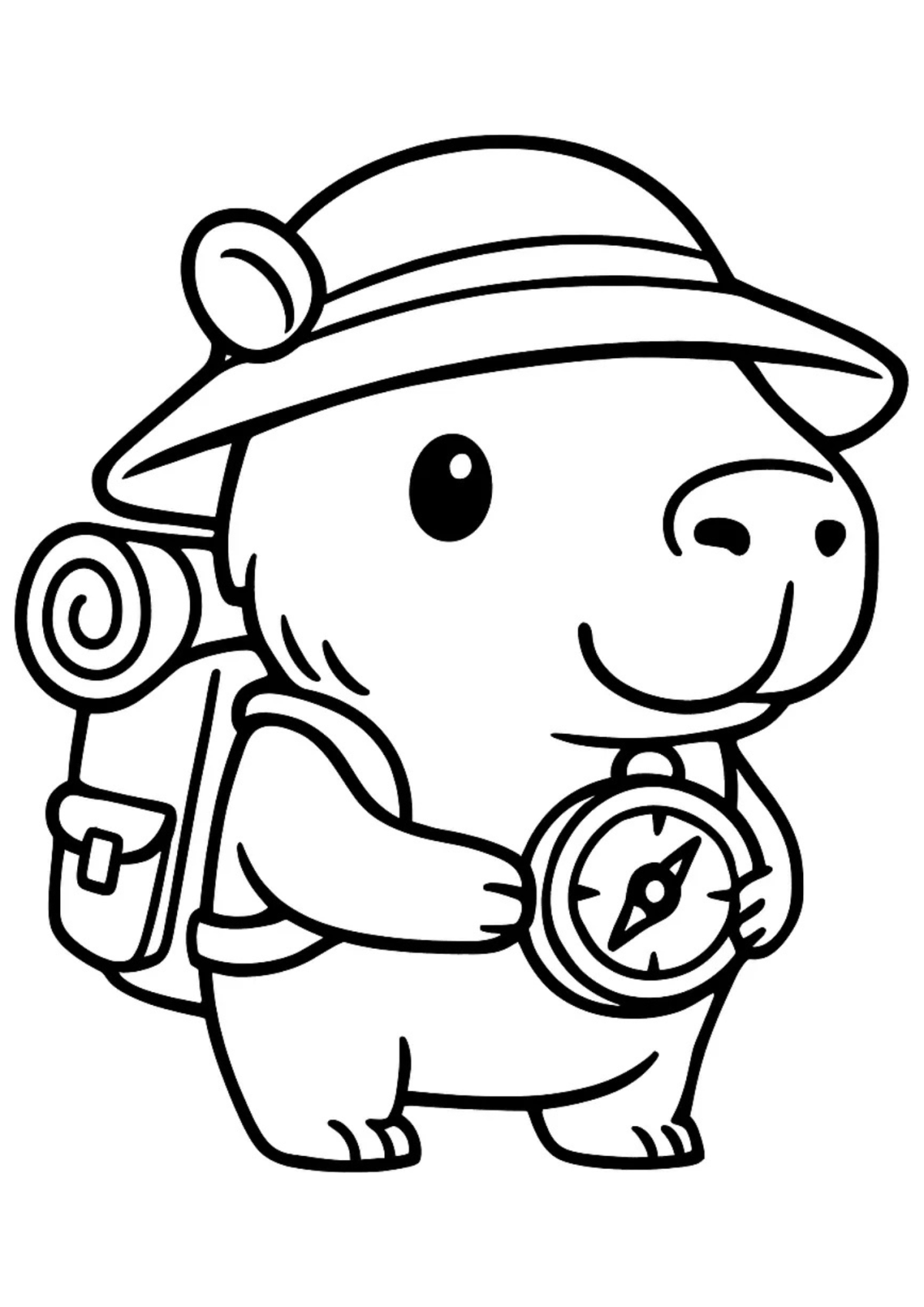 Desenho para Colorir Capivara