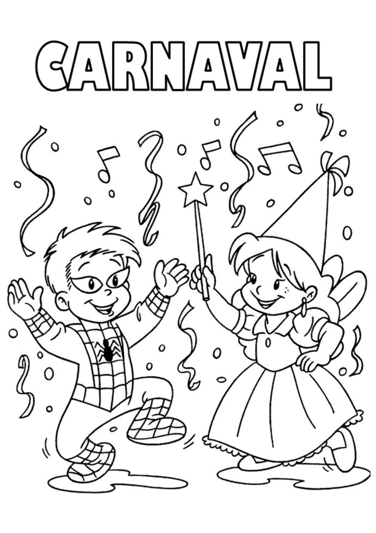 Desenho para Colorir Carnaval
