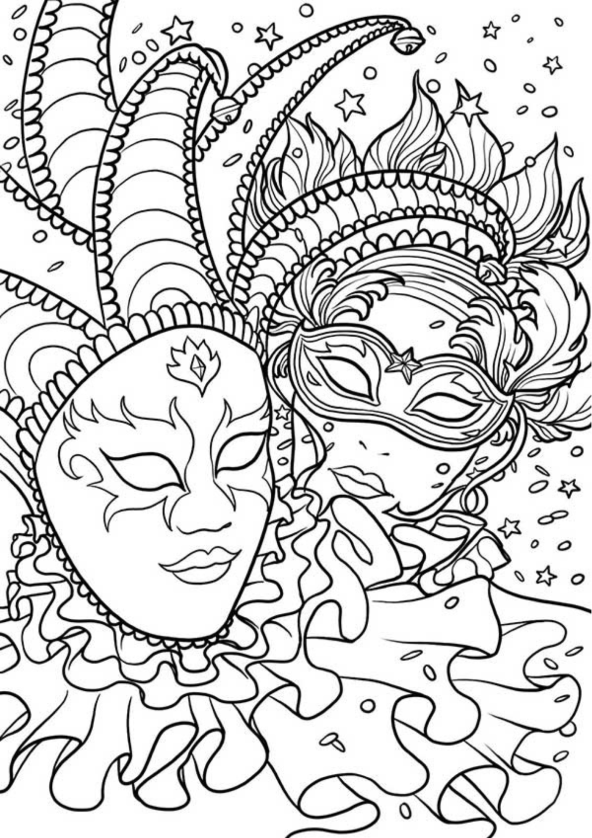 Desenho para Colorir Carnaval