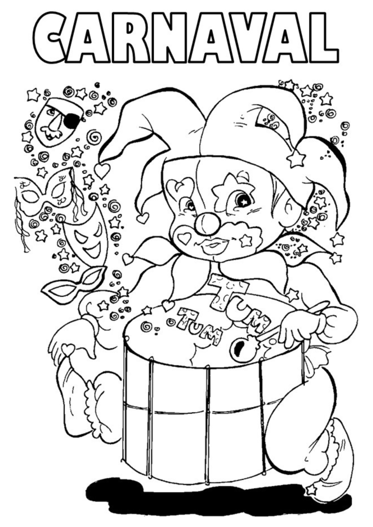 Desenho para Colorir Carnaval