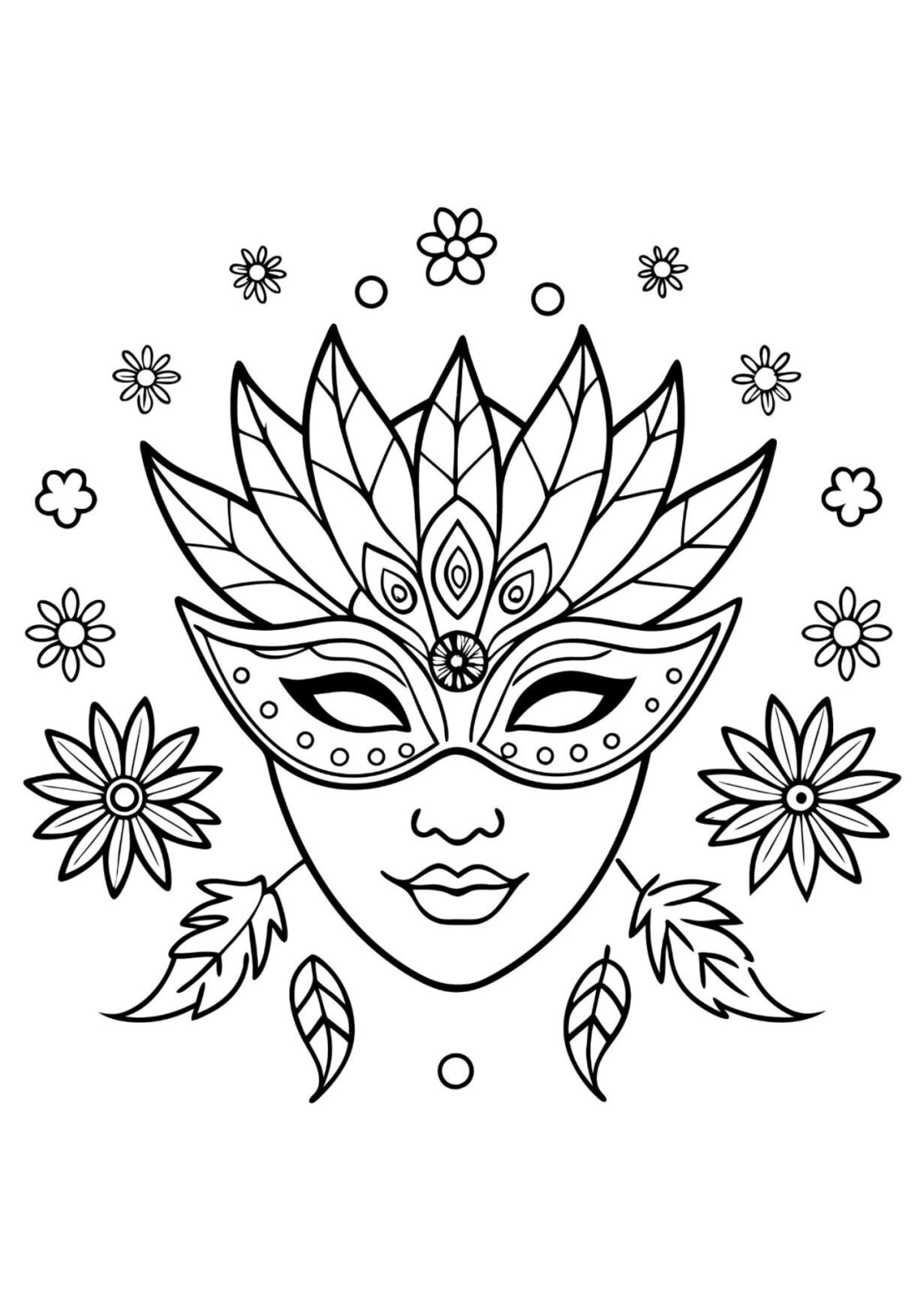 Desenho para Colorir Carnaval