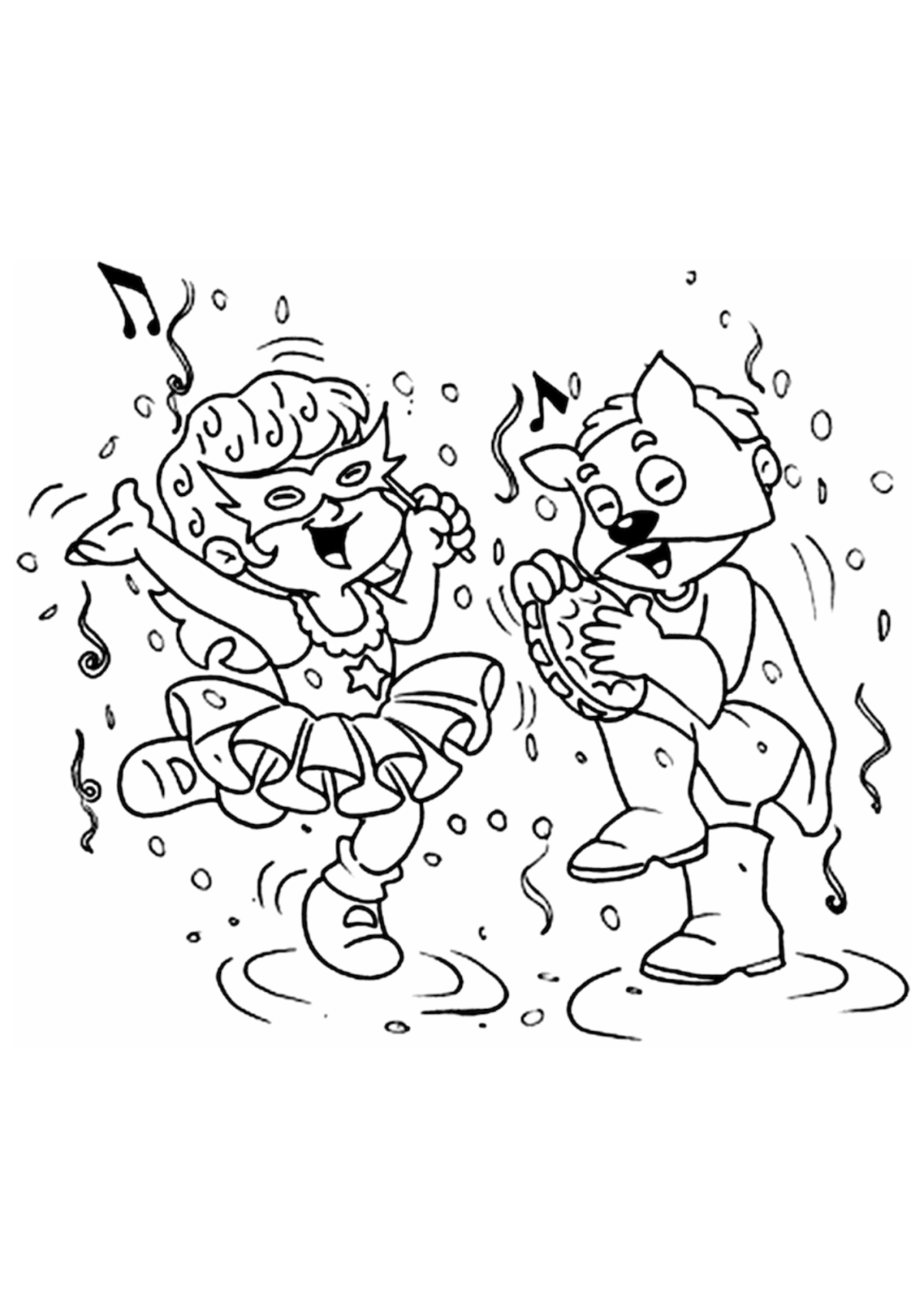 Desenho para Colorir Carnaval