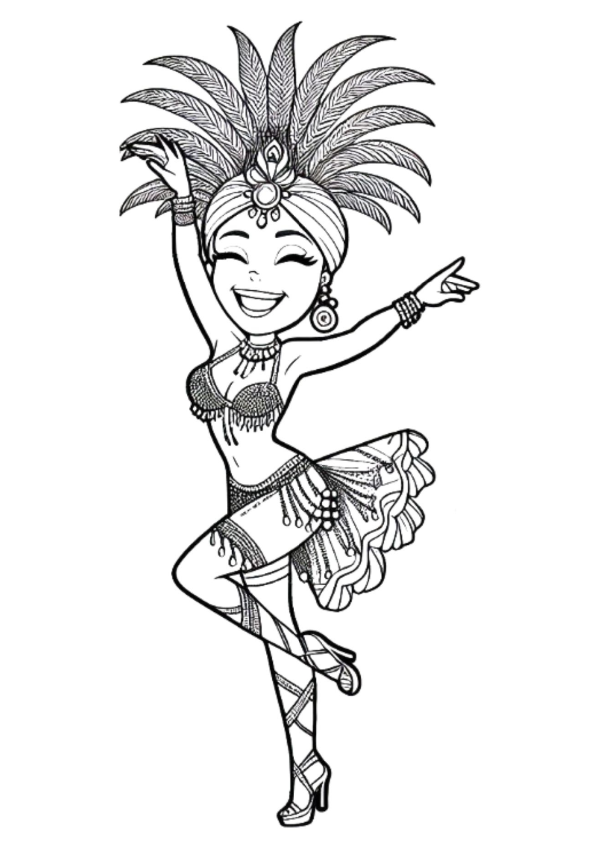 Desenho para Colorir Carnaval