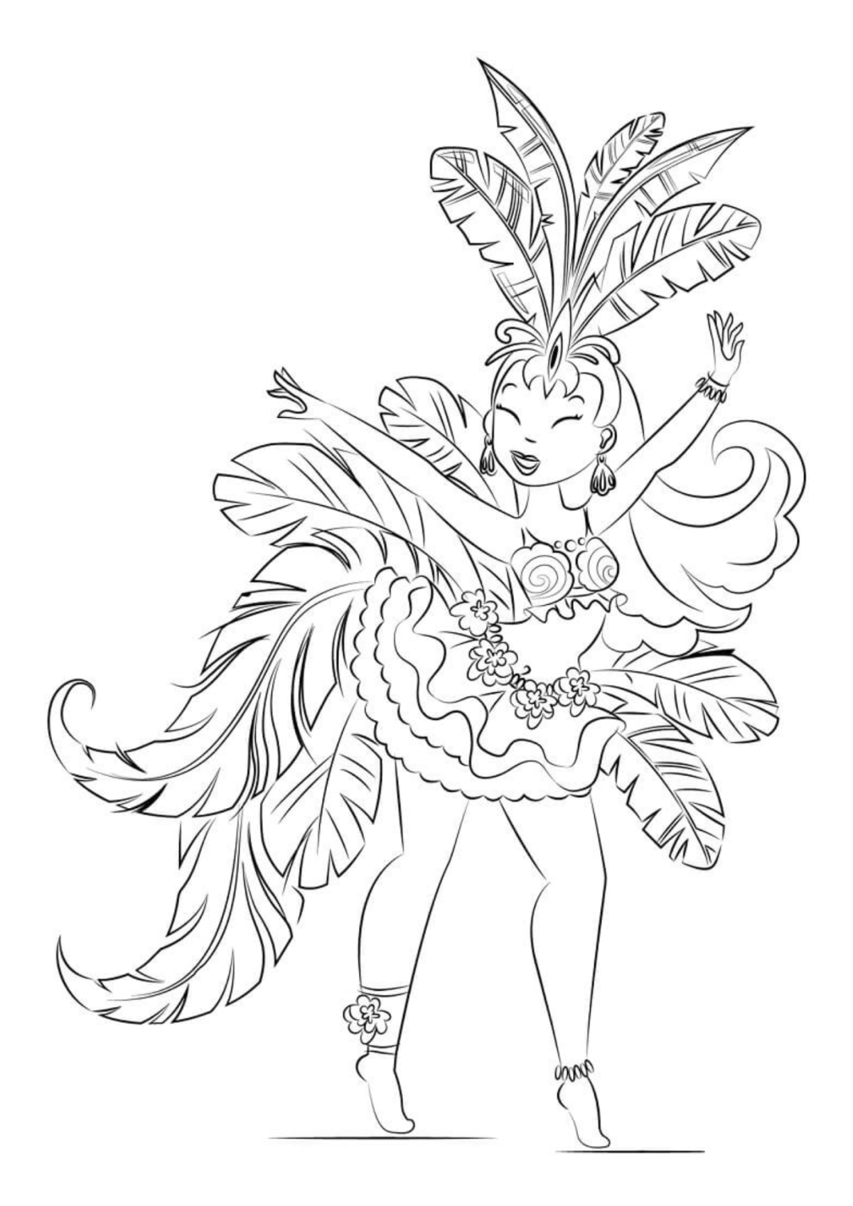 Desenho para Colorir Carnaval