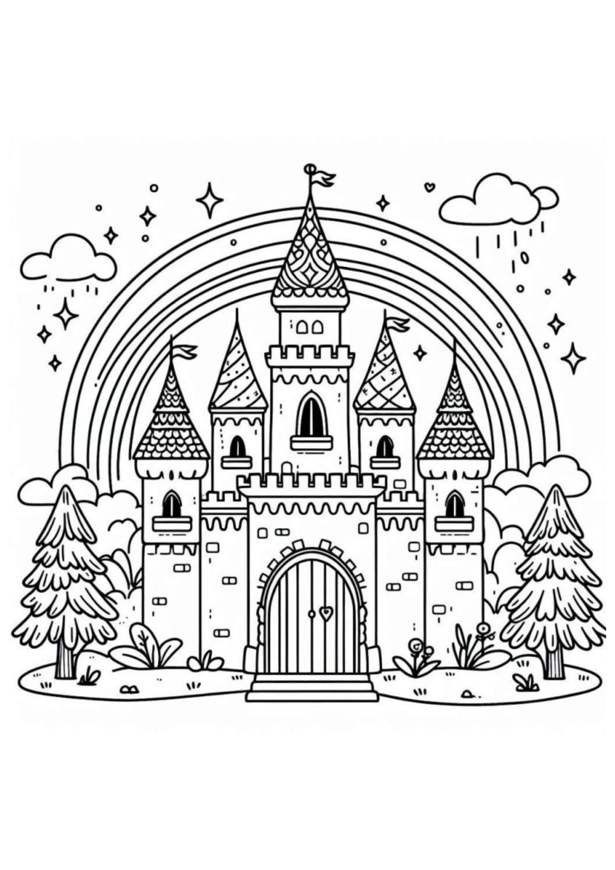 Desenho para Colorir Castelo