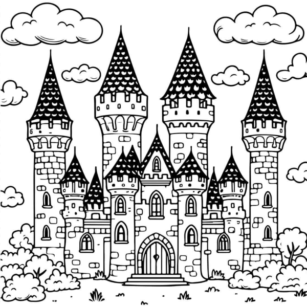 Desenho para Colorir Castelo