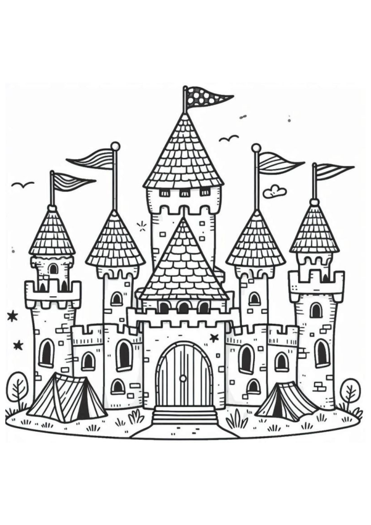 Desenho para Colorir Castelo