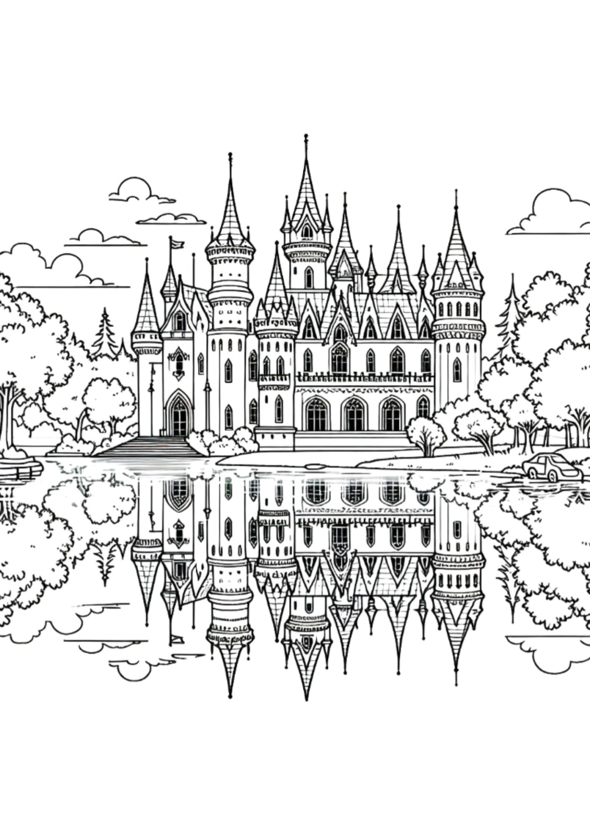 Desenho para Colorir Castelo