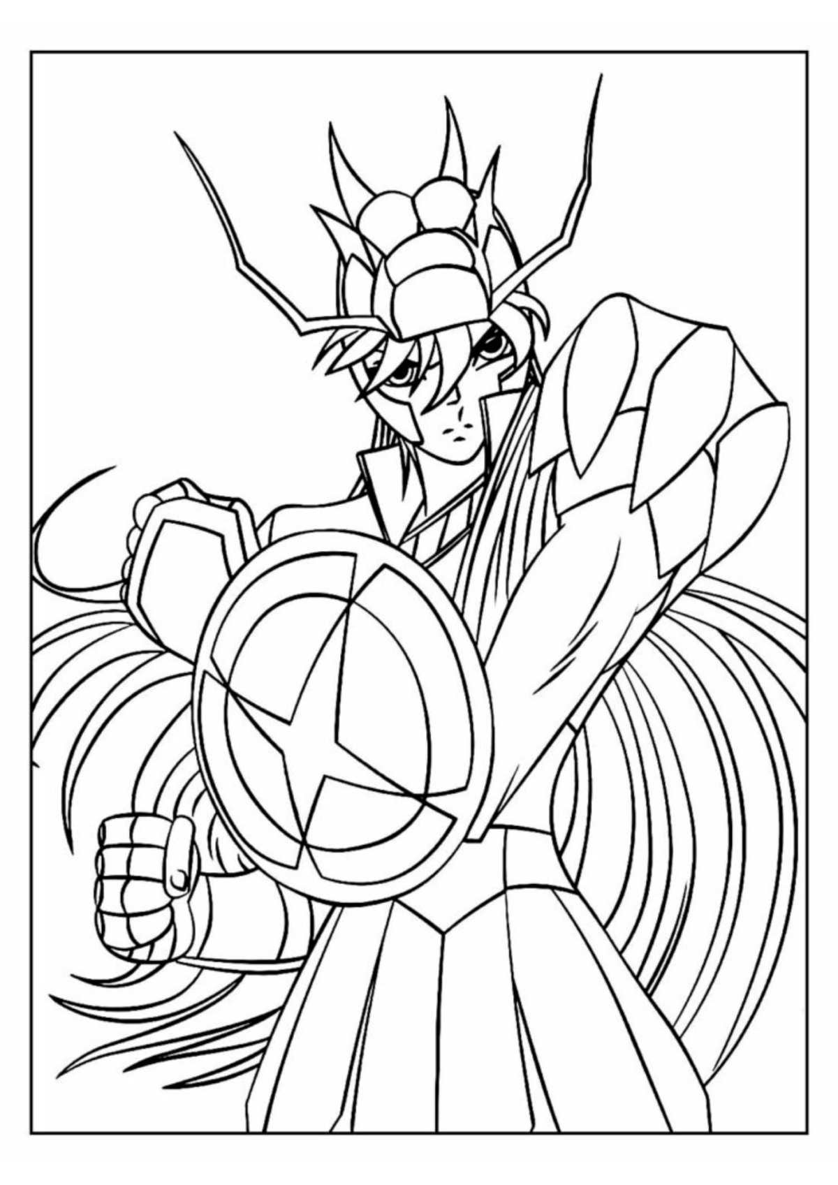 Desenho para Colorir Cavaleiros do Zodíaco