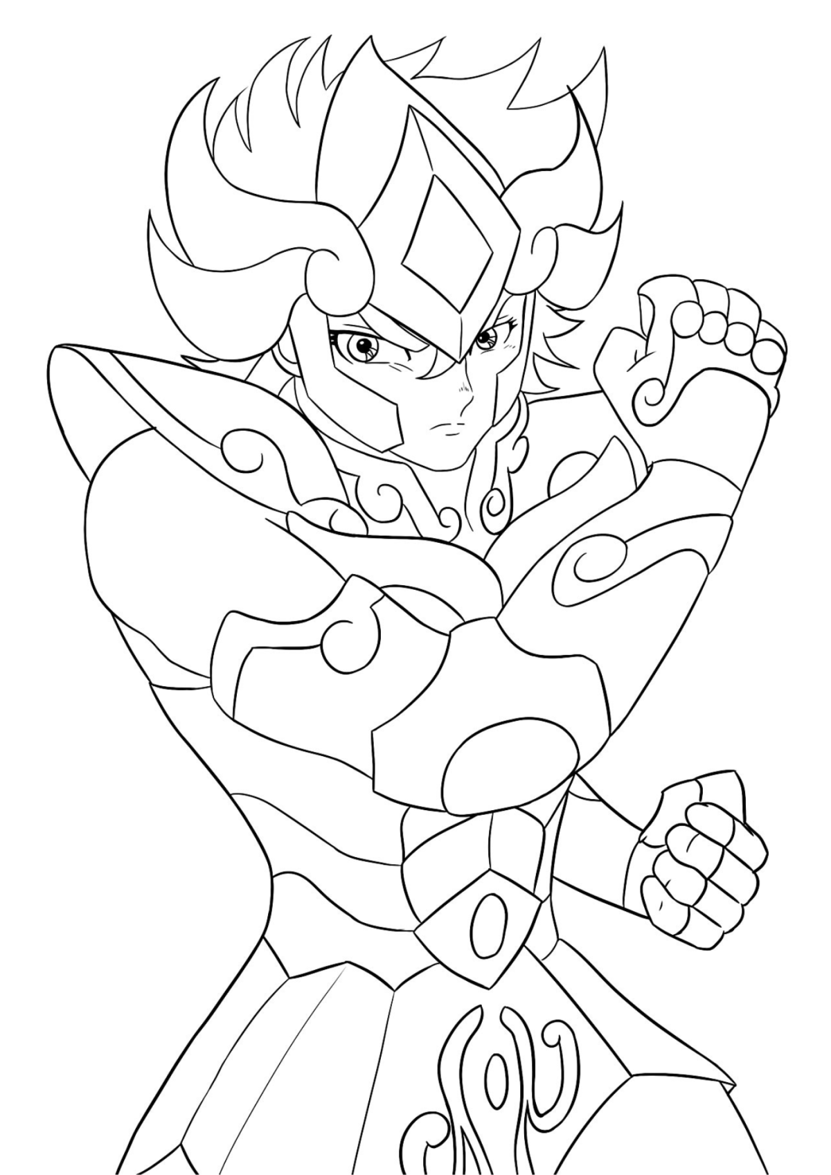 Desenho para Colorir Cavaleiros do Zodíaco