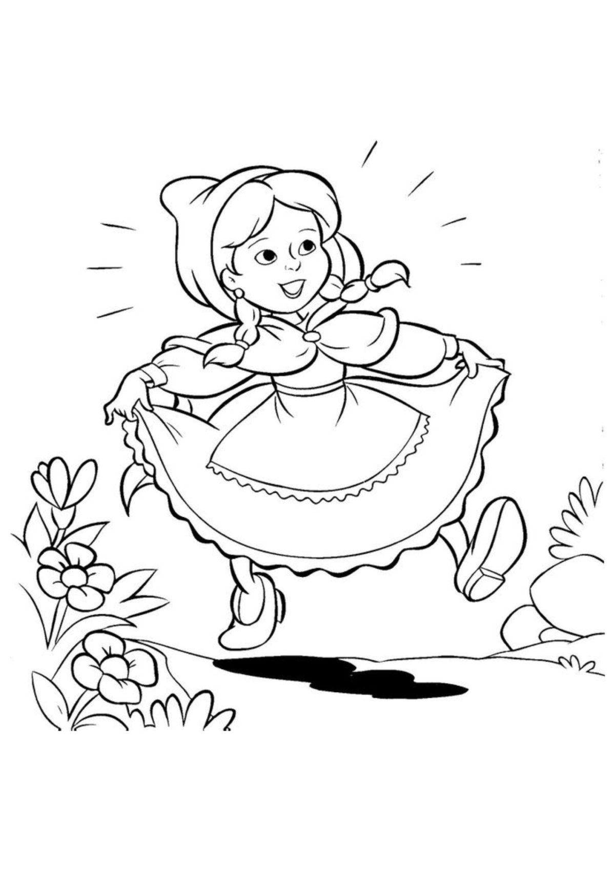 Desenho para Colorir Chapeuzinho Vermelho