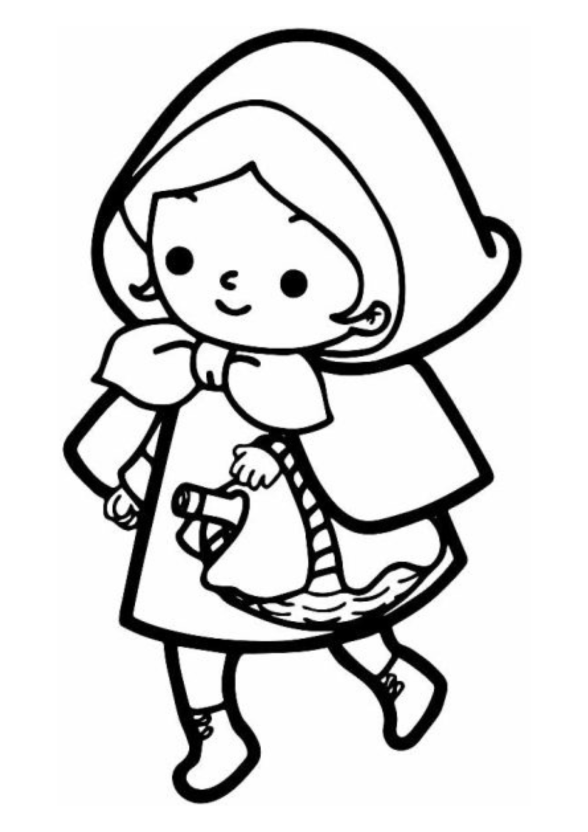 Desenho para Colorir Chapeuzinho Vermelho