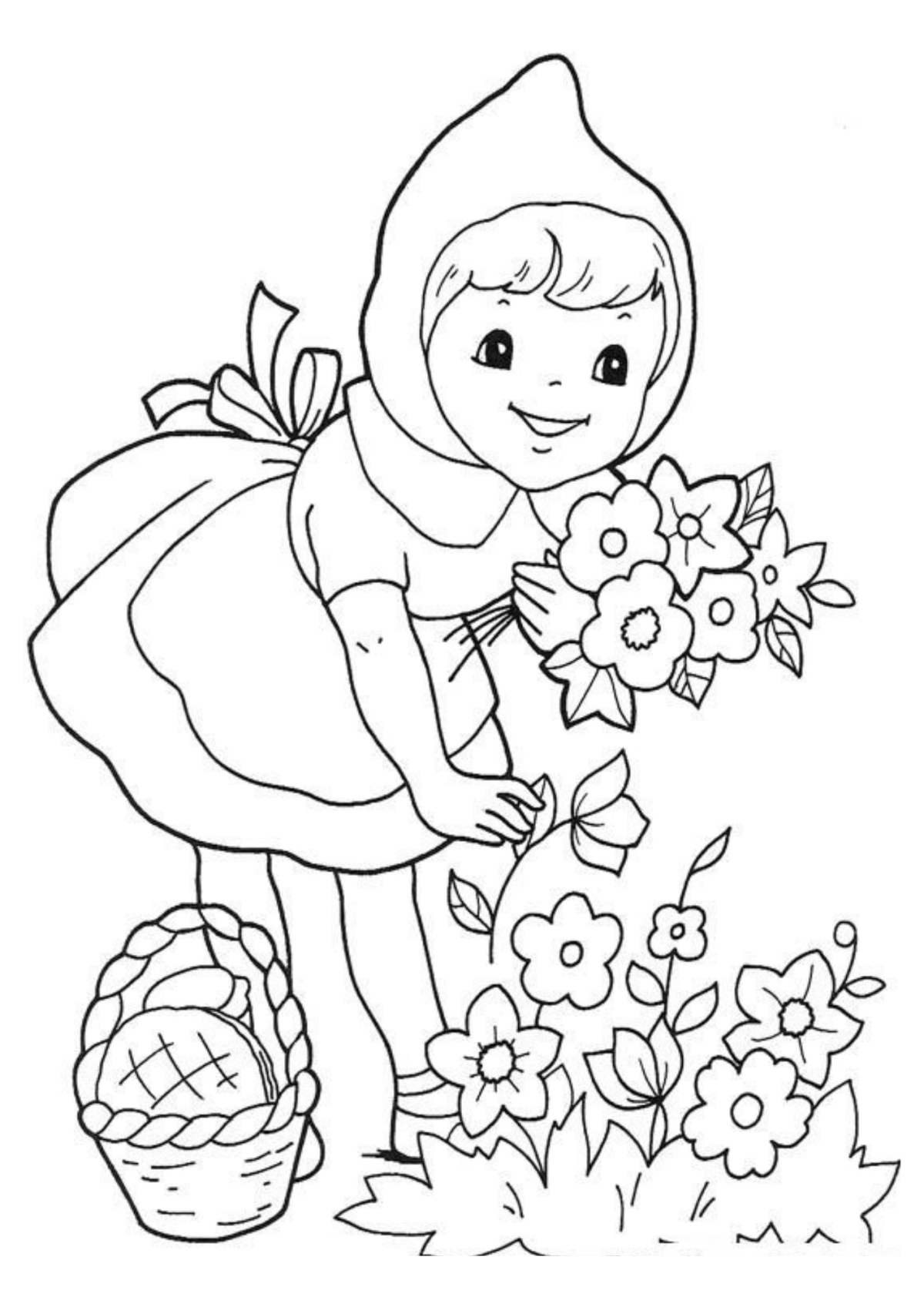 Desenho para Colorir Chapeuzinho Vermelho